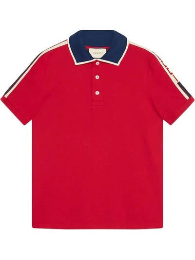 Gucci Red  Stripe Polo Shirt