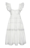 Ulla Johnson Rosalie Tiered Cotton-silk Blend Dress In White