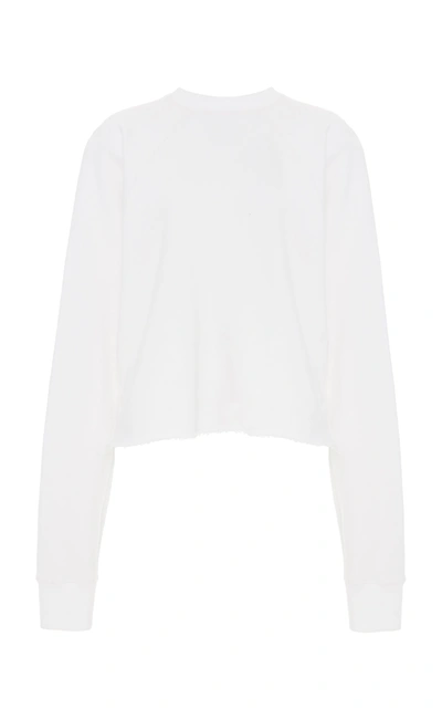Marissa Webb So Uptight Zipper Cotton Sweatshirt In White