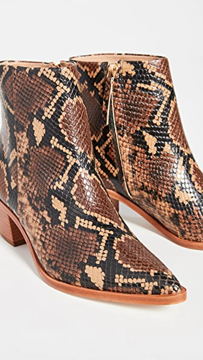 Ulla Johnson Cruz Snake-effect Leather Booties In Umber