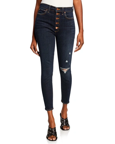 Alice And Olivia Good High-rise Exposed Button Skinny Jeans In Make A Move