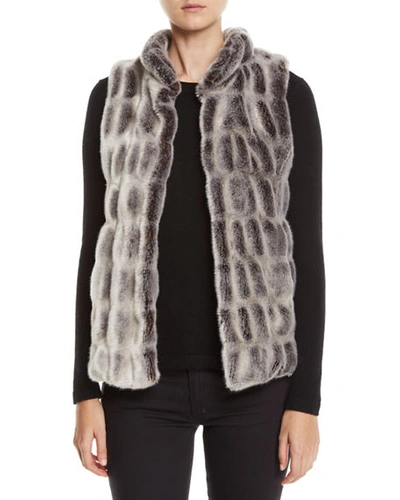 Fabulous Furs Couture Faux-fur Stand-collar Vest In Glacier Gray