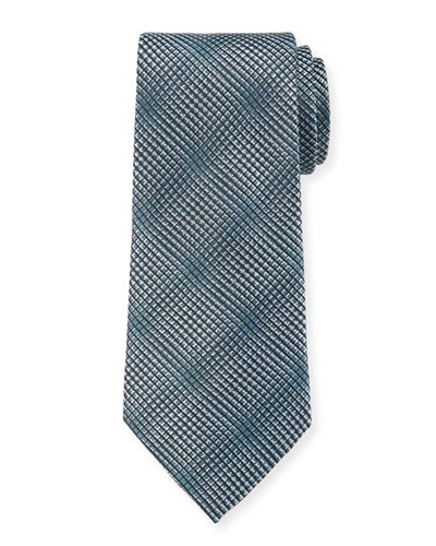 Giorgio Armani Men's Textured Woven Jacquard Tie In Jade