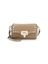 Valentino Garavani Rockstud Mini Crossody Leather Bag In Deep Alpaca