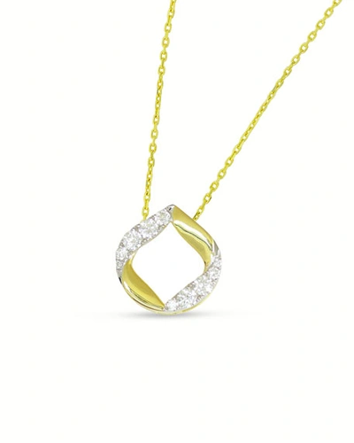 Frederic Sage 18k Large Half-diamond Halo Kiss Pendant Necklace