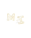 K Kane Personalized 14k Gold Chain Letter Stud Earrings