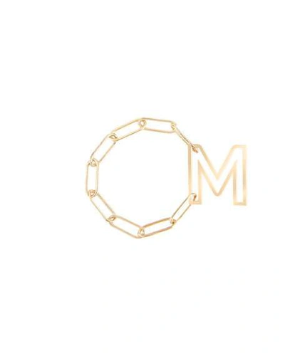 K Kane Personalized 14k Gold Chain Letter Fidget Ring