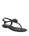 Michael Michael Kors Women's Lucia Embellished Thong Sandals In Black