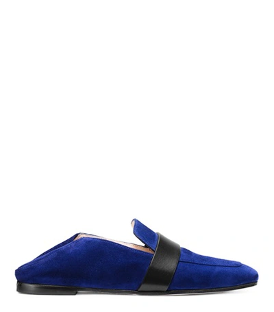 Stuart Weitzman Wylie Flat Suede Fold-down Loafers In Maritime Suede