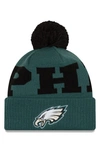 New Era Nfl Pom Beanie - Green In Philadelphia Eagles