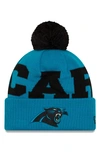 New Era Nfl Pom Beanie - Blue In Carolina Panthers