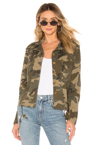 Kendall + Kylie Embroidery Camo Jacket In Green