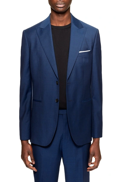 Topman Casely Hayford Skinny Fit Suit Jacket In Navy Blue