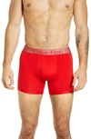 Calvin Klein Customized Stretch Boxer Briefs In High Risk Red