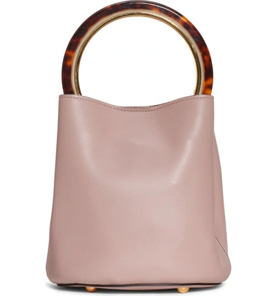 Marni Ring Handle Leather Bucket Bag - Pink In Quartz