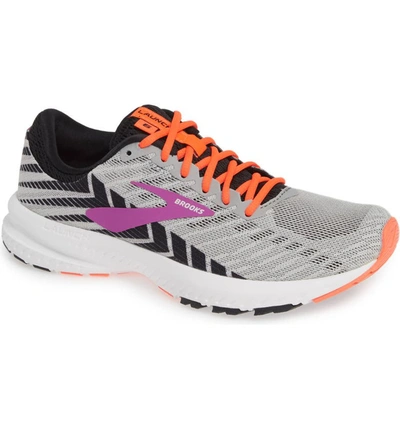 Brooks Launch 6 Running Shoe In Grey/ Black/ Purple