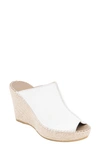 Andre Assous Cici Espadrille Wedge In White Leather