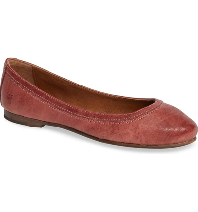 Frye Carson Leather Ballet Flats In Salmon Leather