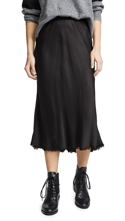 Nation Ltd Mabel Bias Cut Slip Skirt In Black