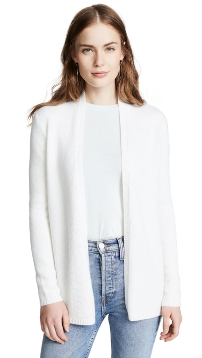 Tse Cashmere Drape Neck Cashmere Cardigan In Crème