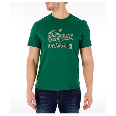Lacoste Men's Big Croc Script T-shirt (regular & Big) In Green