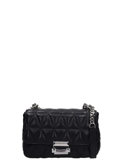 Michael Kors Sloan Small Quilted-leather Shoulder Bag In Black
