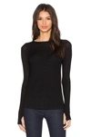 Michael Lauren Everett Long Sleeve Thumbhole Tee In Black