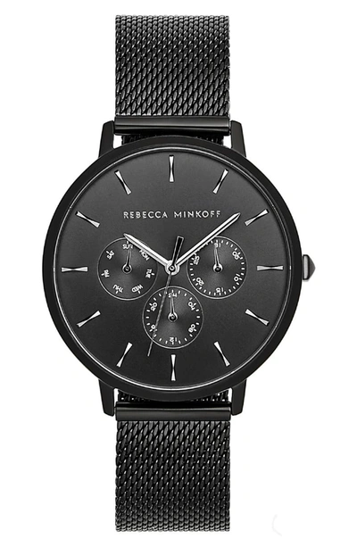 Rebecca Minkoff Major Black Tone Mesh Bracelet Watch, 38mm