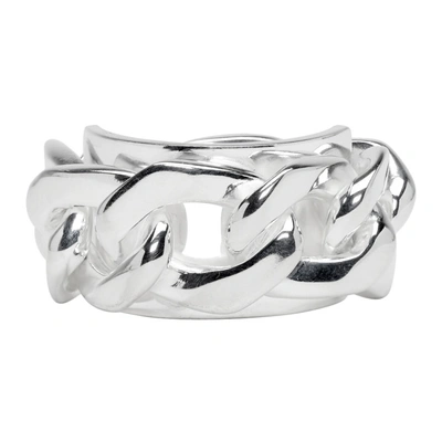Maison Margiela Silver Chain Ring In 951 Silver