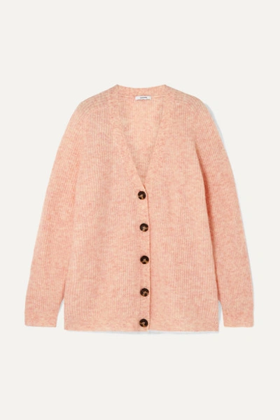 Ganni Callahan Button-down Knitted Cardigan In Peach