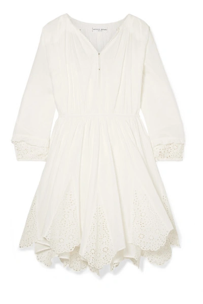 Apiece Apart Vereda Broderie Anglaise Cotton-voile Mini Dress In White