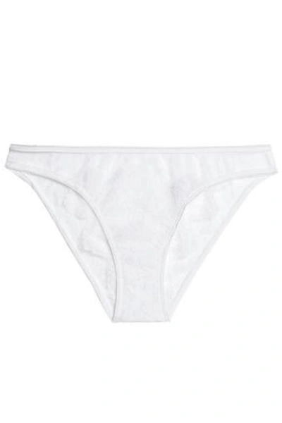 I.d. Sarrieri Woman Lace And Tulle Mid-rise Briefs White