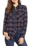 Rails Leo Plaid Flannel Shirt In Coal Red Teal