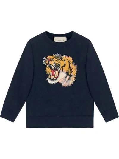 Gucci Kids' Children's Sweatshirt With Tiger In Blue
