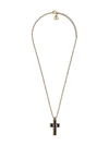 Gucci Necklace With Medium Cross In Black Enamel