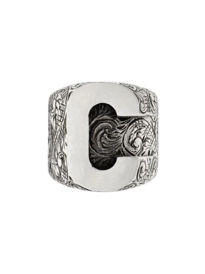 Gucci 字母“c”造型纯银戒指 In Silver