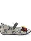 Gucci Children's Gg Supreme Ballet Flat In Grey