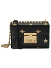 Gucci Padlock Bee Star Small Shoulder Bag In Black Leather