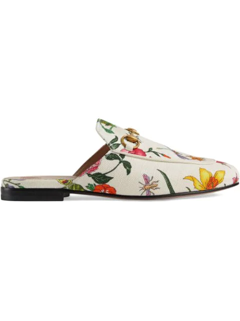 gucci princetown floral slipper