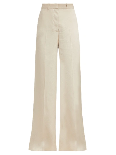 Stella Mccartney Wide-leg Snake-jacquard Trousers In Ivory