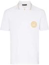 Versace Cotton Gold Medusa Polo Shirt In White