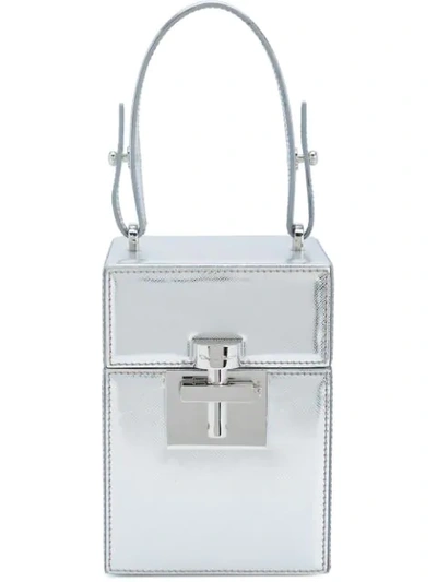 Oscar De La Renta Alibi Textured-leather Clutch In White