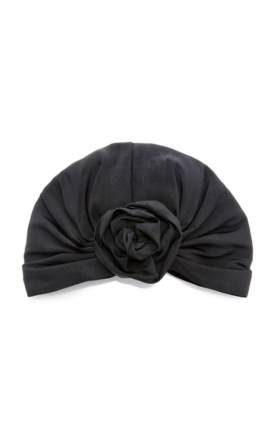 Jennifer Behr Roxanne Silk-faille Turban In Black