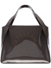 Stella Mccartney Charcoal Small Logo Print Tote Bag - Grey