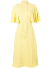 Valentino Scarf Neck Dress In Yellow