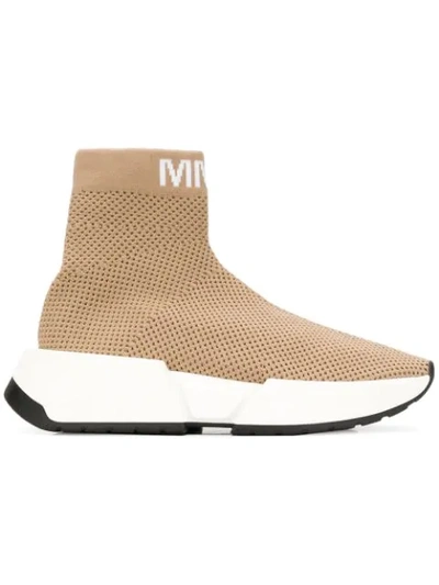 Mm6 Maison Margiela High-top Sock Sneakers In Neutrals