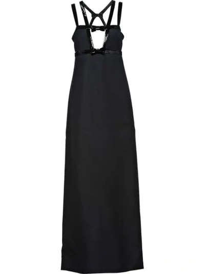 Miu Miu Tricotine Wool And Silk-blend Gown In Black