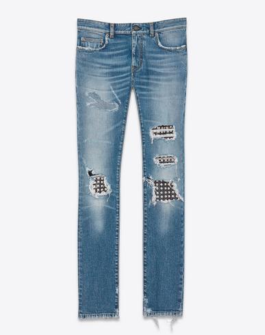 saint laurent studded jeans