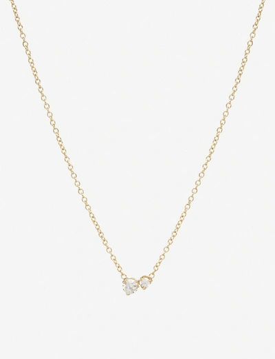 The Alkemistry Women's Yellow Gold Zoë Chicco 14ct Yellow-gold And Two Diamonds Large Necklace