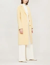 Theory Boy Notch-lapel Wool And Cashmere-blend Coat In Pale Straw